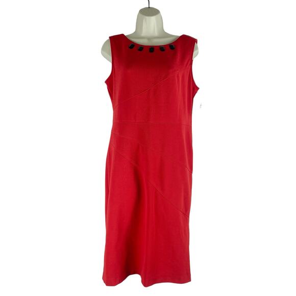 NEW Maya Brook Jewel Dress Jacket 2pcs Set Artsy Red Rhinestone Size 8 - Picture 3 of 14